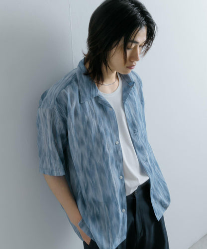 大理石印花開領襯衫