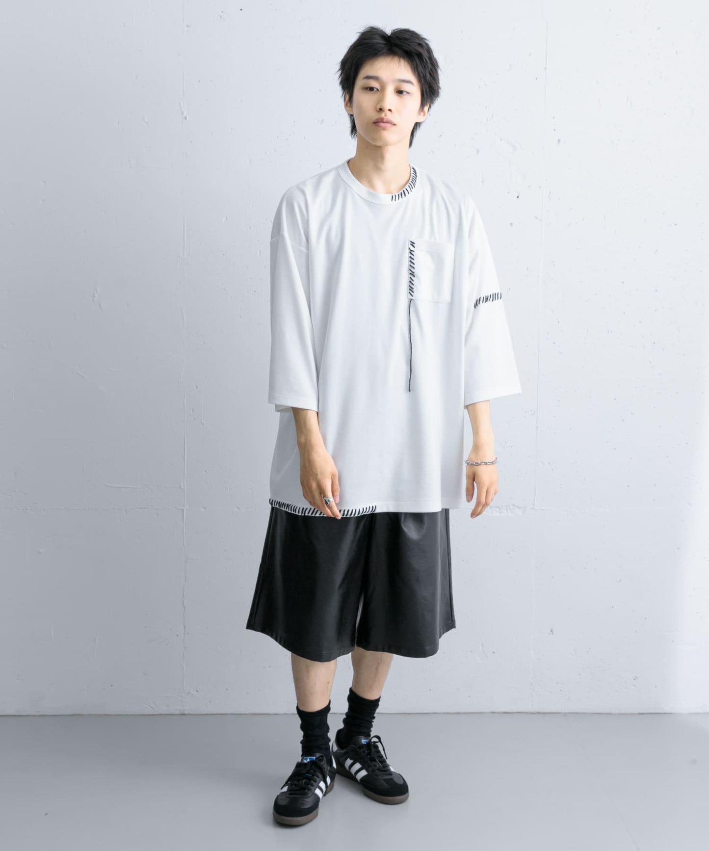 手工縫線寬鬆T恤