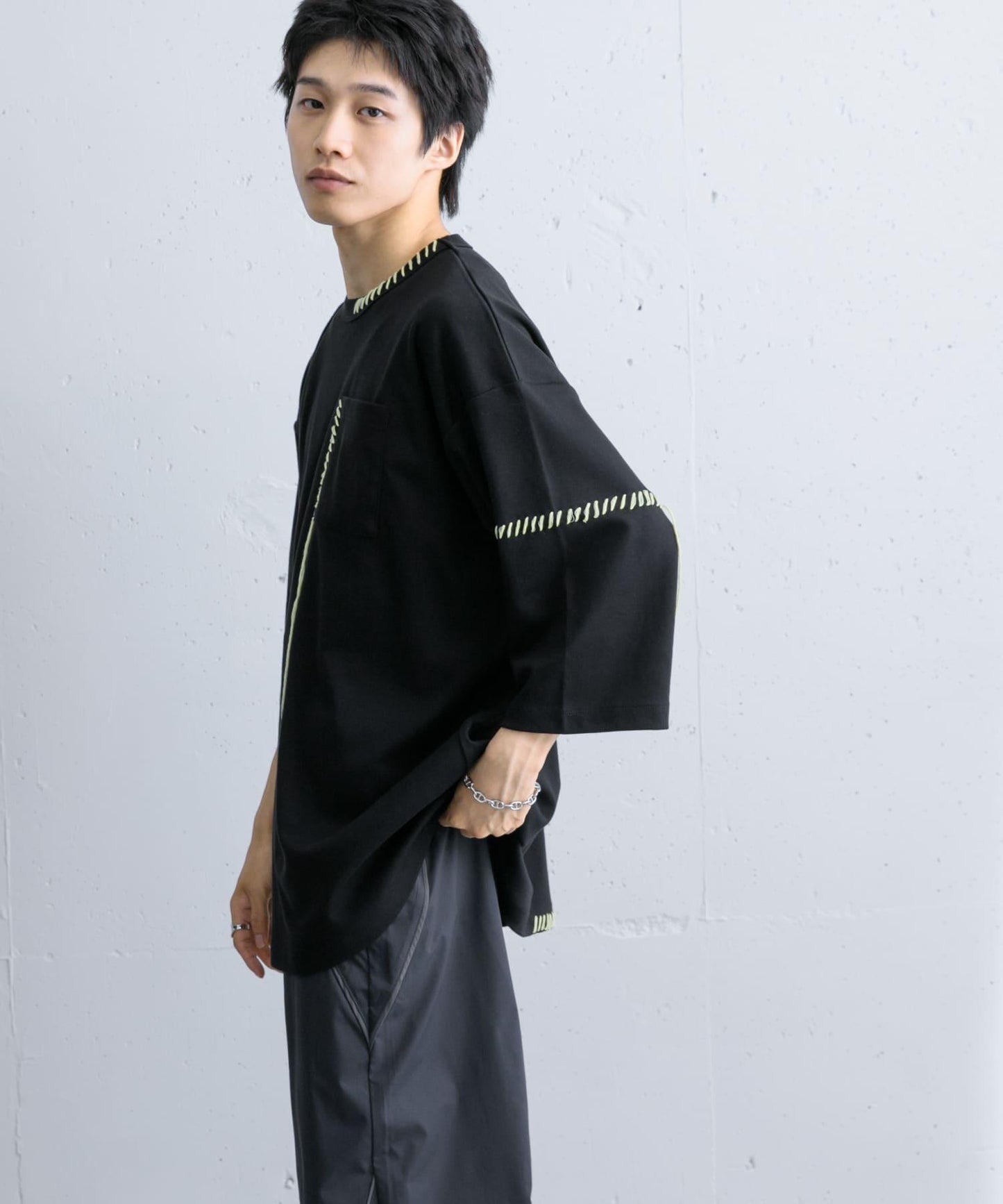 手工縫線寬鬆T恤