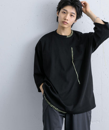 手工縫線寬鬆T恤