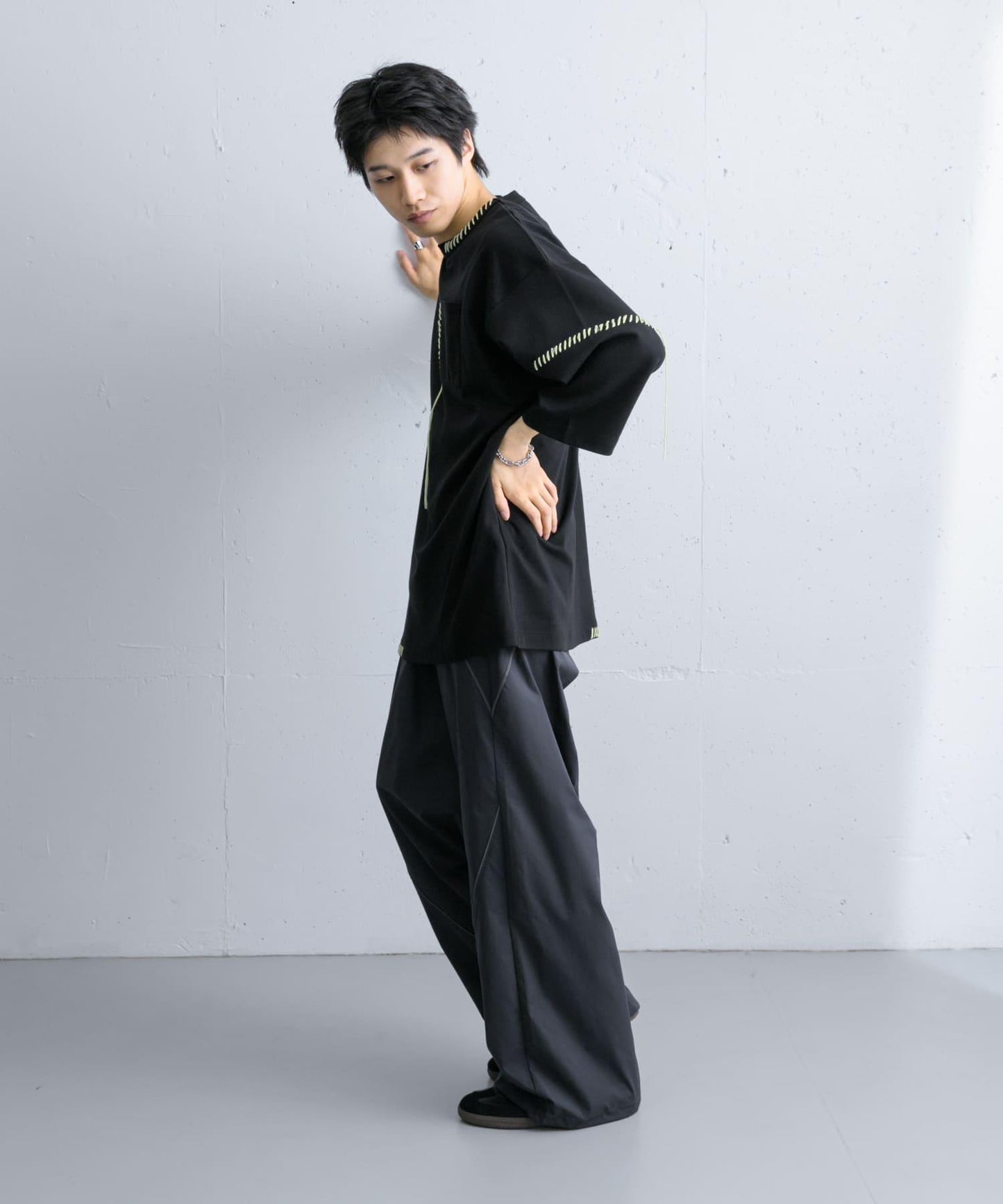 手工縫線寬鬆T恤