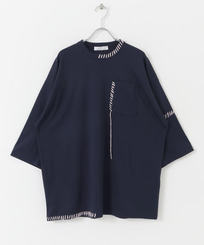 手工縫線寬鬆T恤