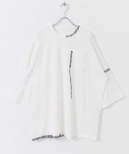 手工縫線寬鬆T恤