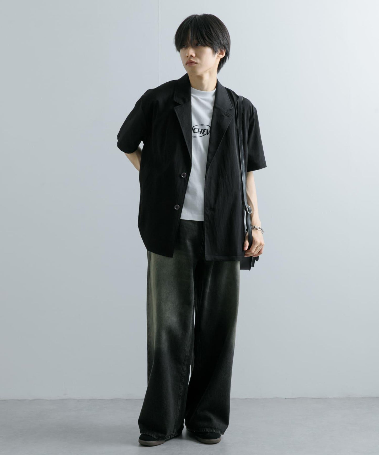 寬鬆西裝外套（五分袖）