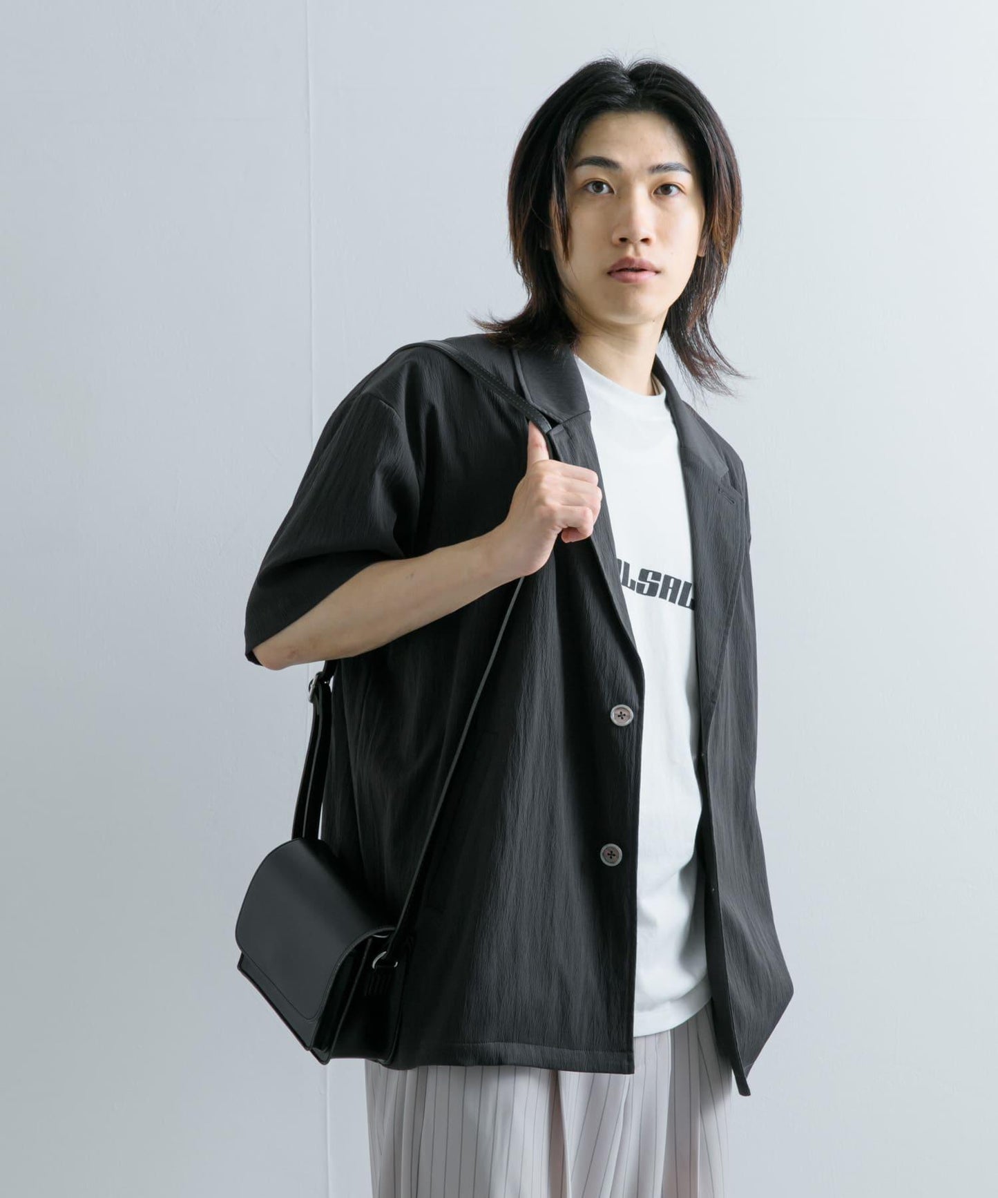 寬鬆西裝外套（五分袖）