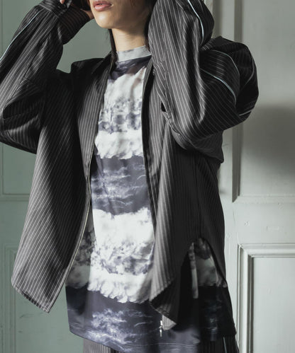 側邊線條拉鍊襯衫