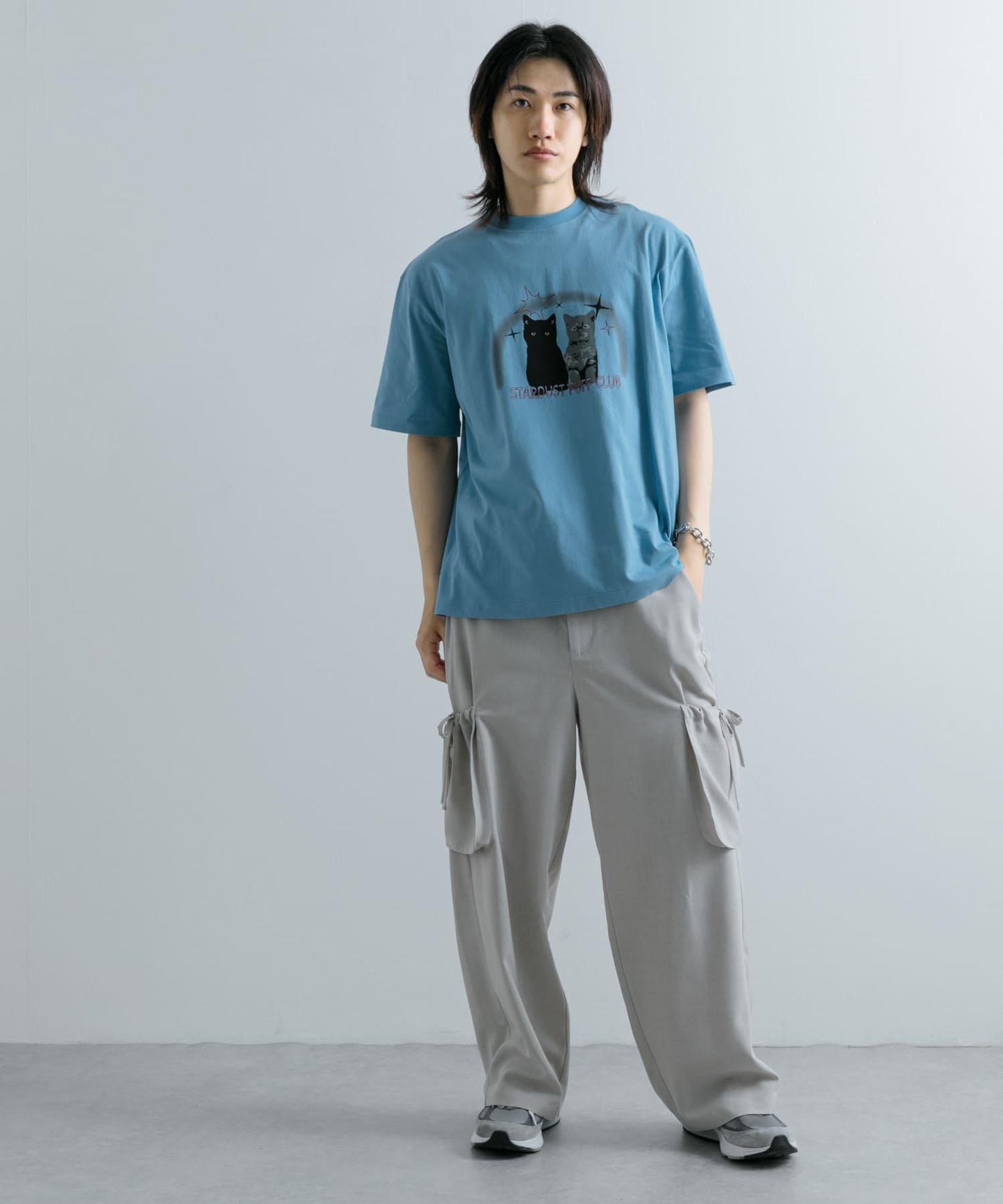 貓咪圖案印花T恤 A