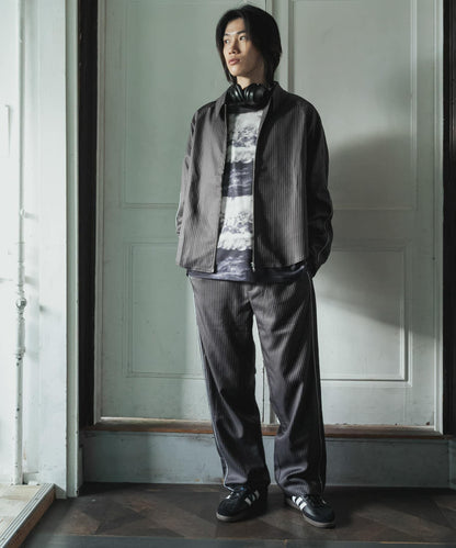 側邊條紋西裝褲