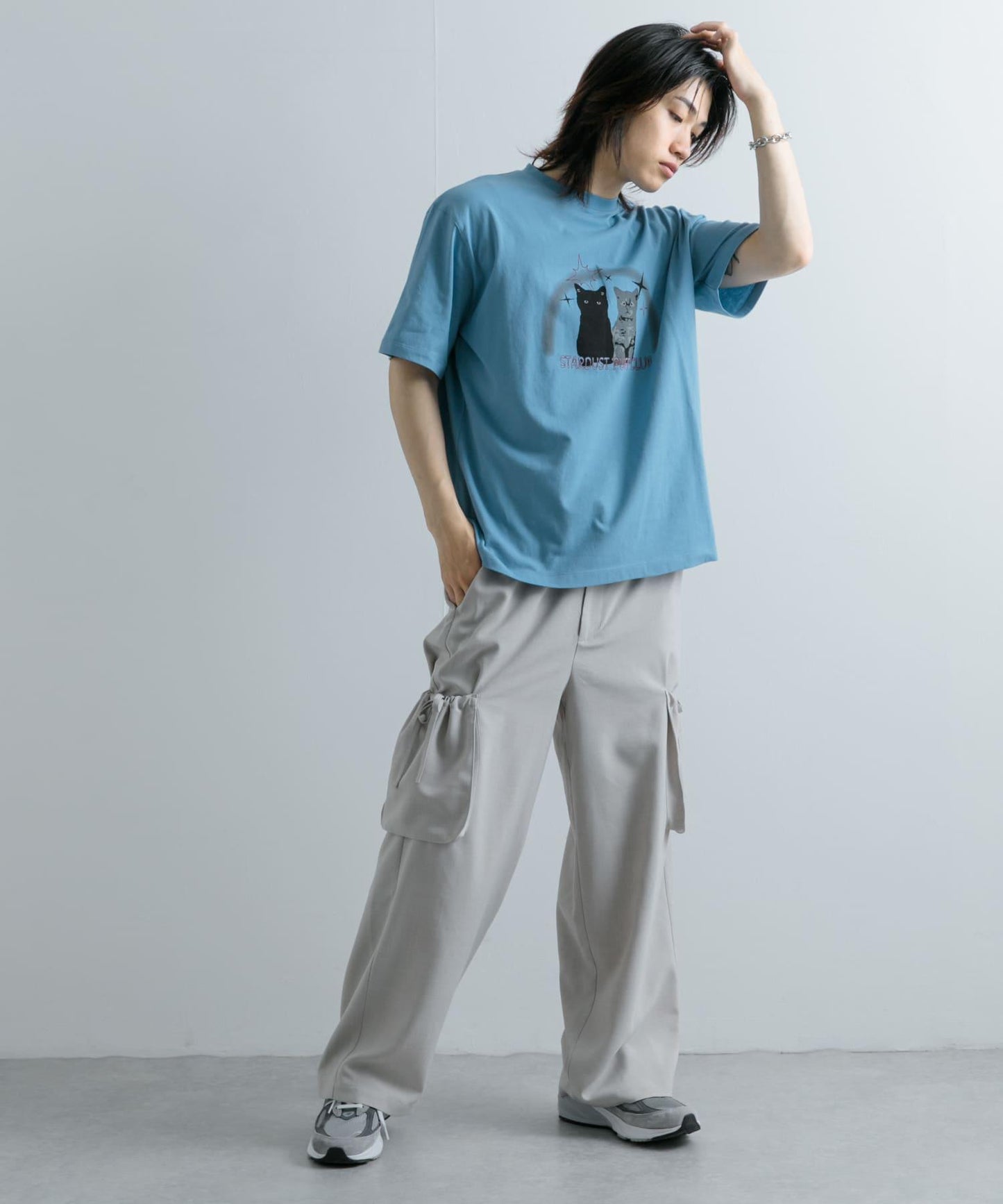 貓咪圖案印花T恤 A