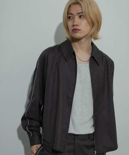 側邊線條拉鍊襯衫