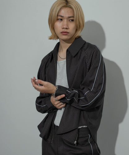 側邊線條拉鍊襯衫