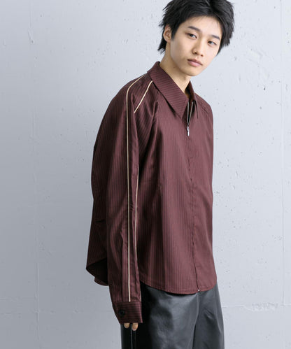 側邊線條拉鍊襯衫