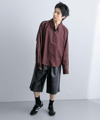 側邊線條拉鍊襯衫