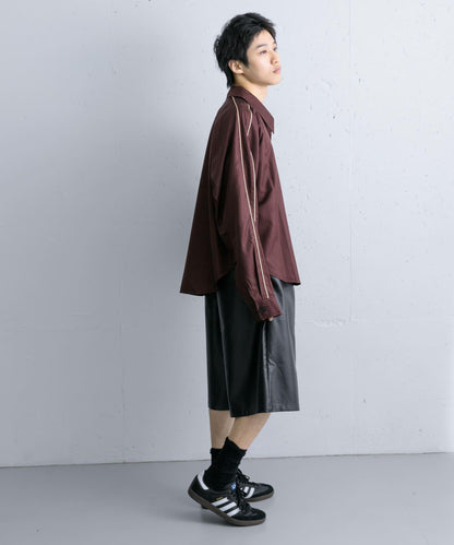 側邊線條拉鍊襯衫