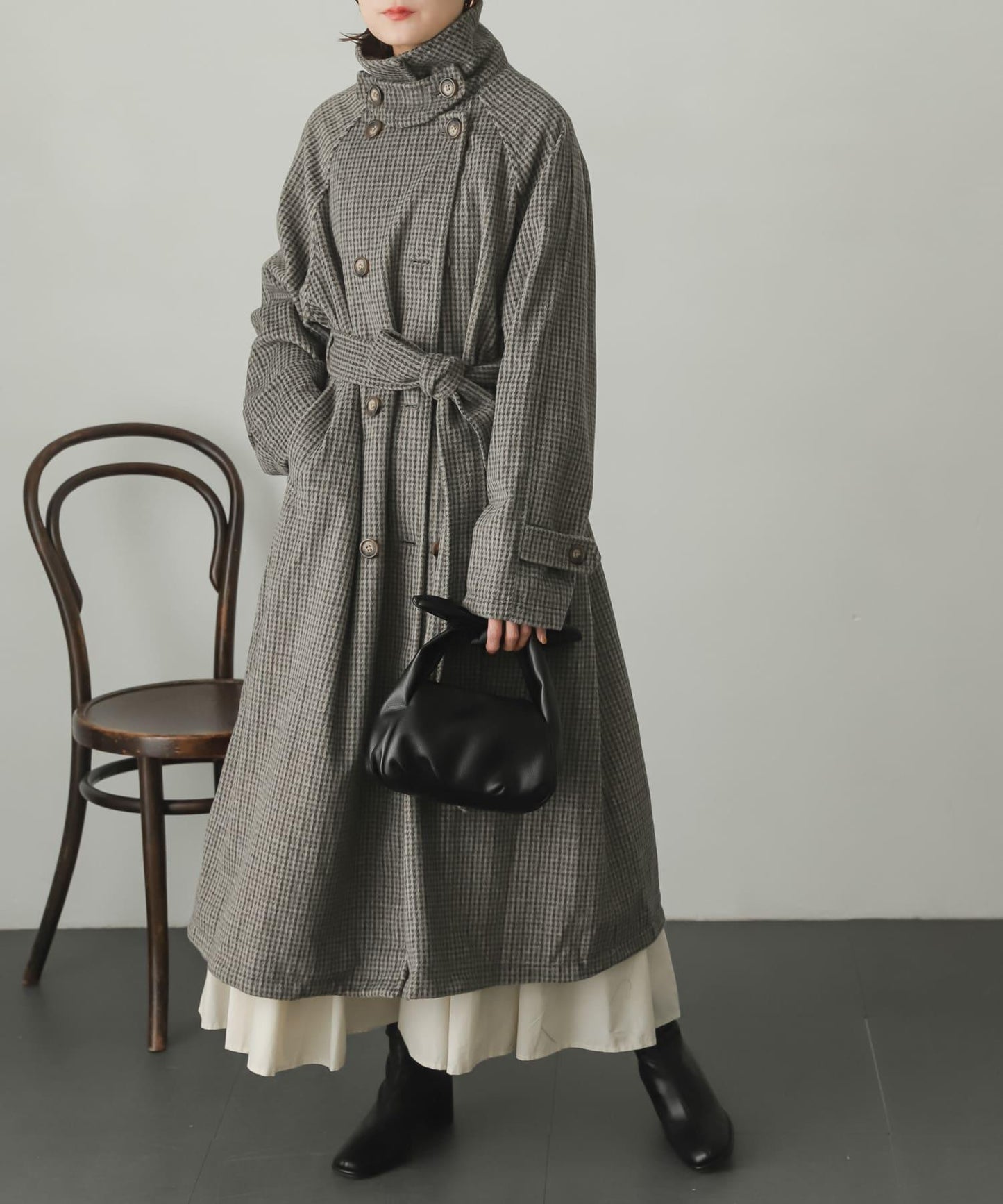 羊毛感2WAY單排扣長款大衣