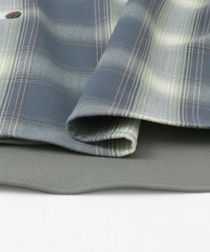 格紋寬鬆襯衫（五分袖）