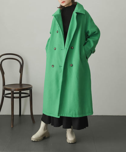 羊毛感2WAY單排扣長款大衣