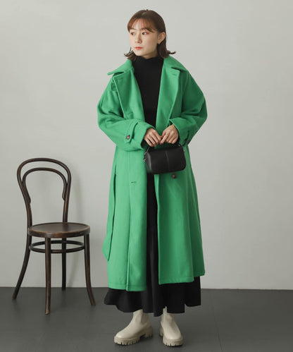 羊毛感2WAY單排扣長款大衣