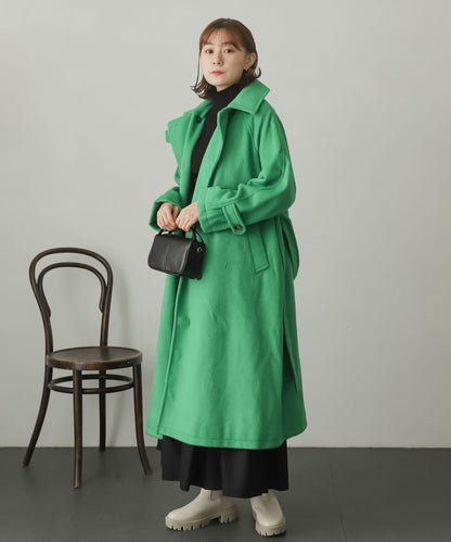 羊毛感2WAY單排扣長款大衣