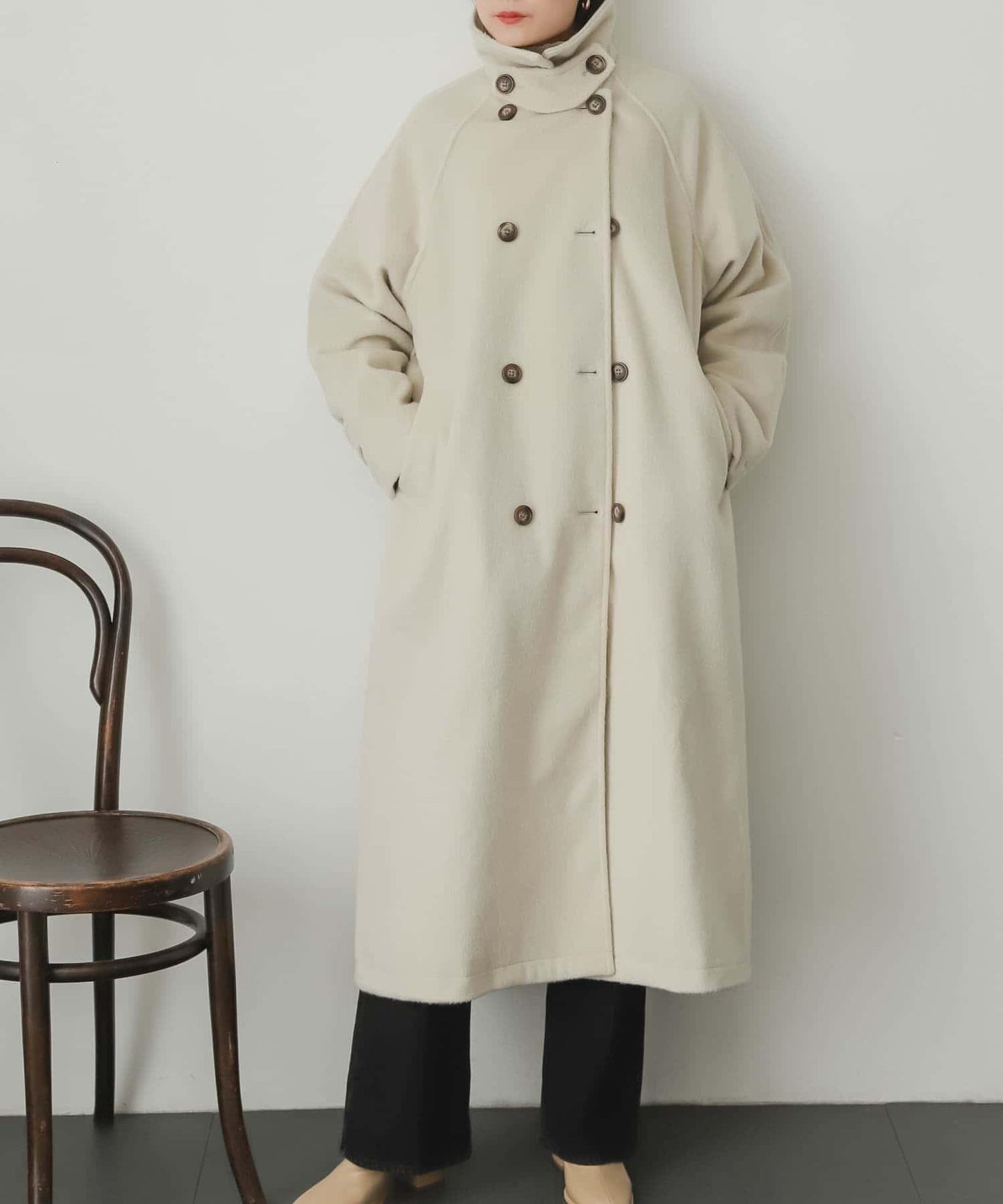 羊毛感2WAY單排扣長款大衣