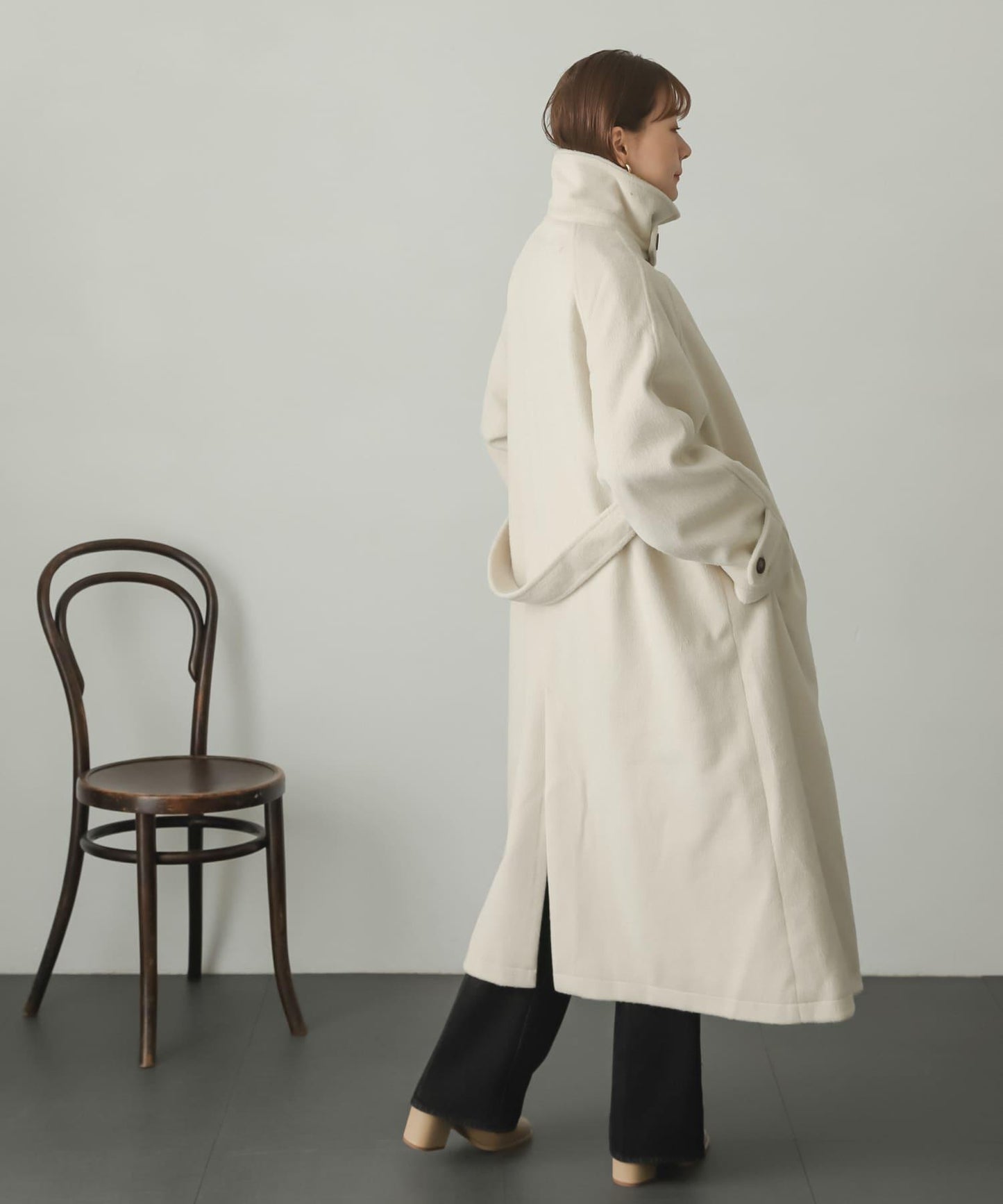 羊毛感2WAY單排扣長款大衣