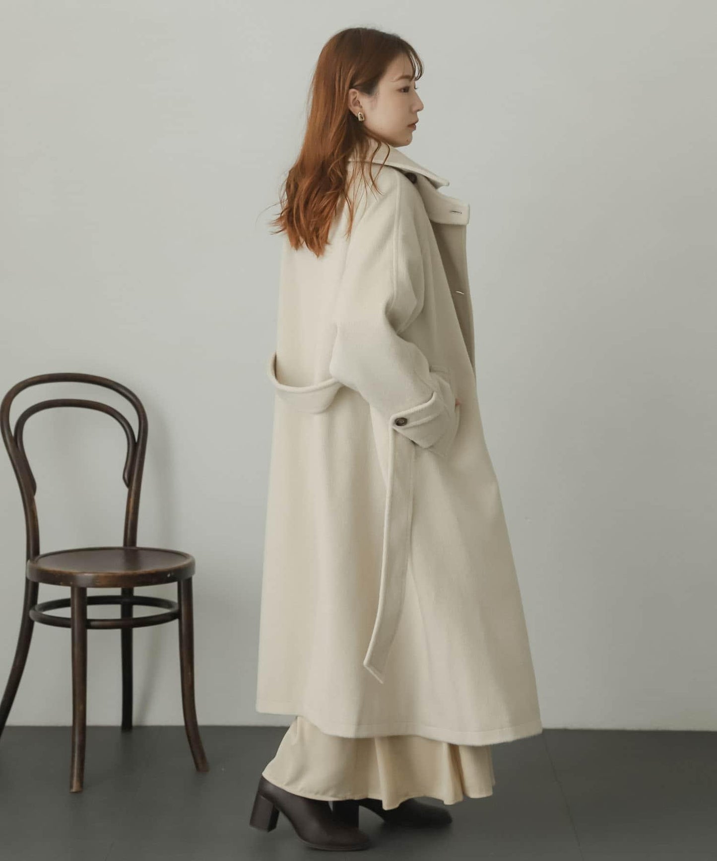 羊毛感2WAY單排扣長款大衣