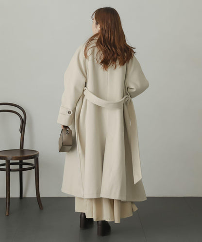 羊毛感2WAY單排扣長款大衣