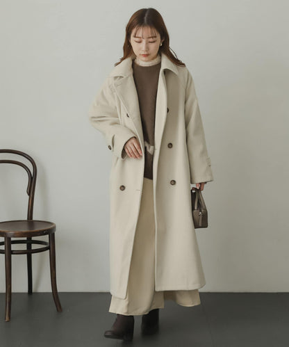 羊毛感2WAY單排扣長款大衣