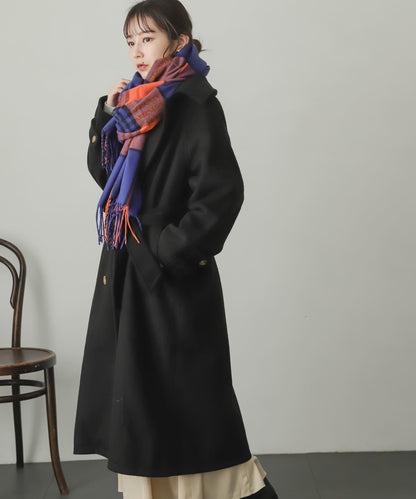 羊毛感2WAY單排扣長款大衣