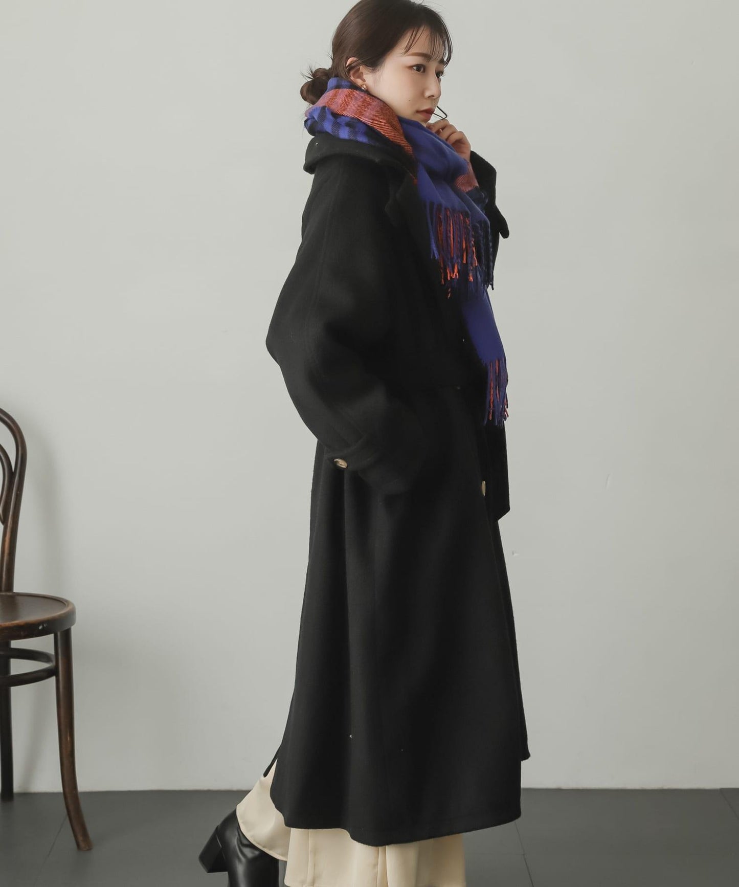 羊毛感2WAY單排扣長款大衣