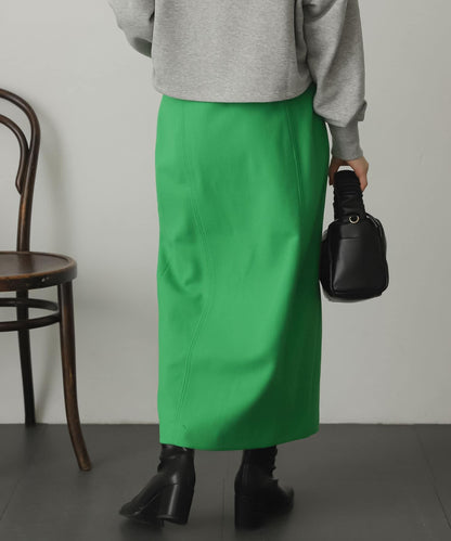 羊毛感針織開叉修身半身裙