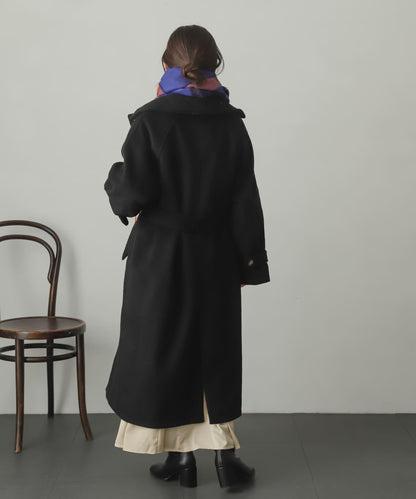 羊毛感2WAY單排扣長款大衣