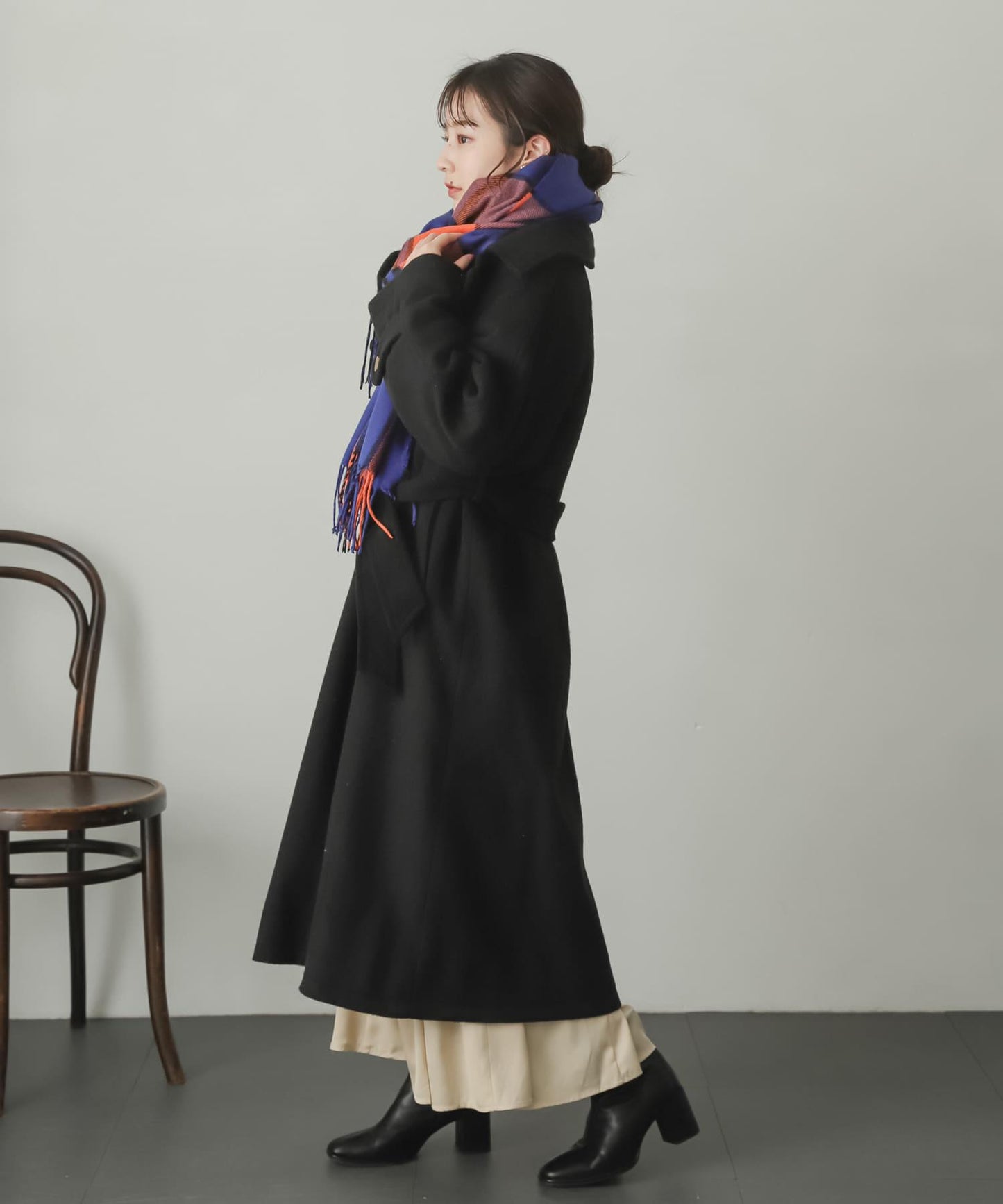 羊毛感2WAY單排扣長款大衣