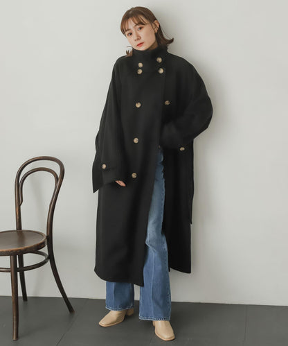 羊毛感2WAY單排扣長款大衣
