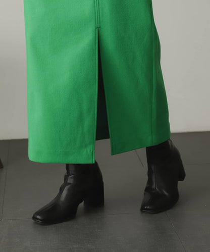 羊毛感針織開叉修身半身裙