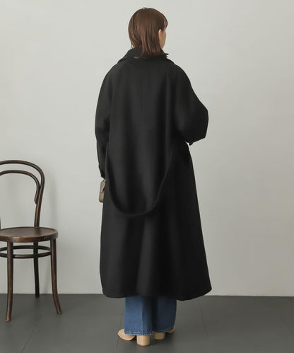 羊毛感2WAY單排扣長款大衣