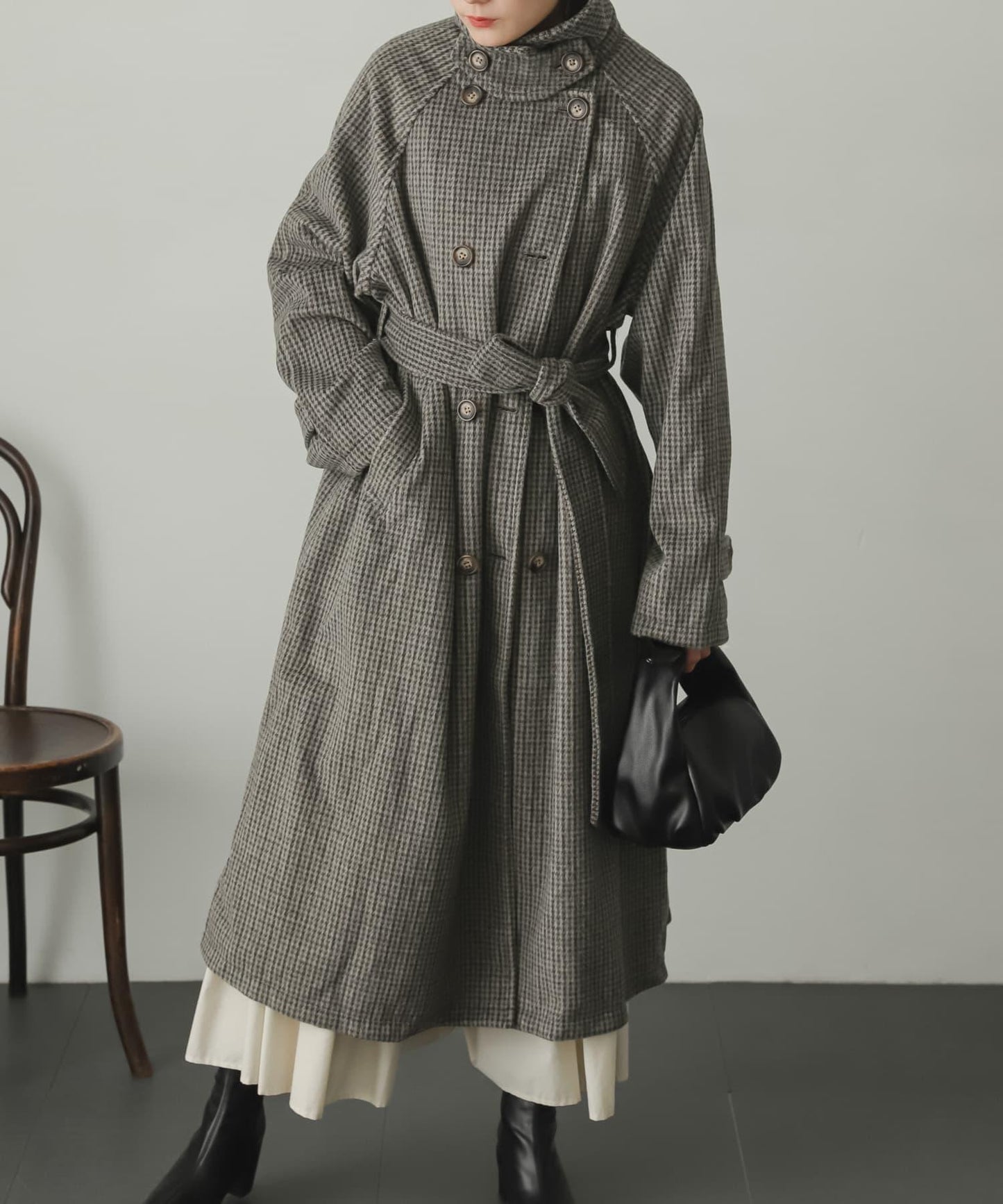 羊毛感2WAY單排扣長款大衣