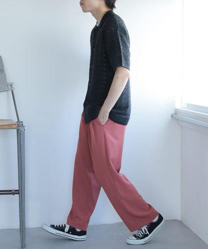 可搭配套裝 易打理雙褶寬鬆西裝褲