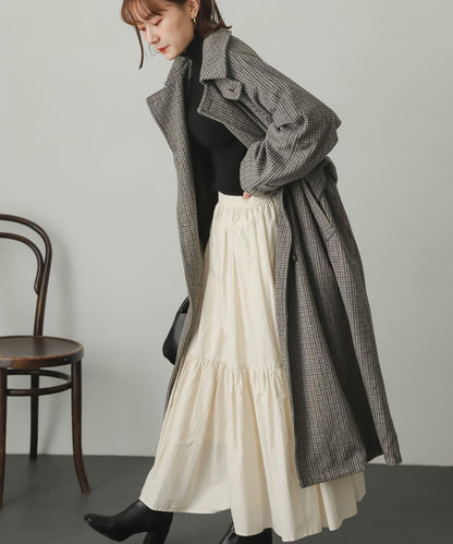 羊毛感2WAY單排扣長款大衣