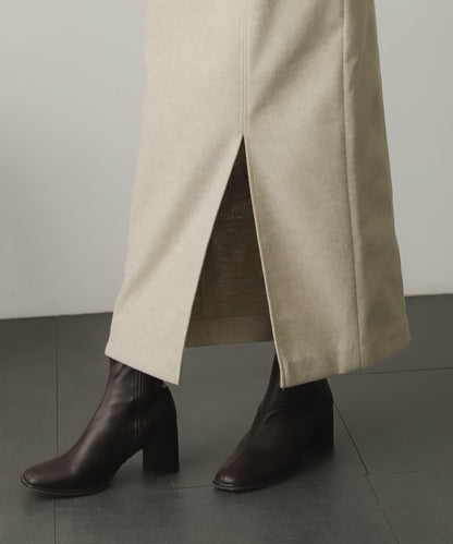 羊毛感針織開叉修身半身裙