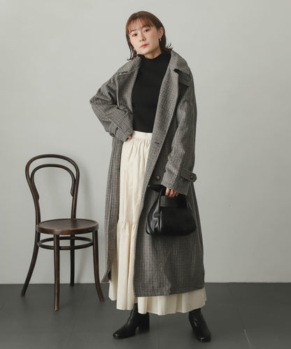 羊毛感2WAY單排扣長款大衣