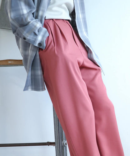 可搭配套裝 易打理雙褶寬鬆西裝褲