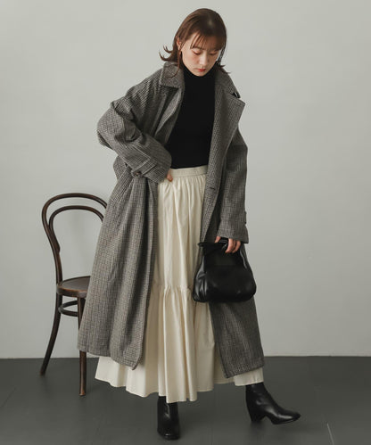 羊毛感2WAY單排扣長款大衣