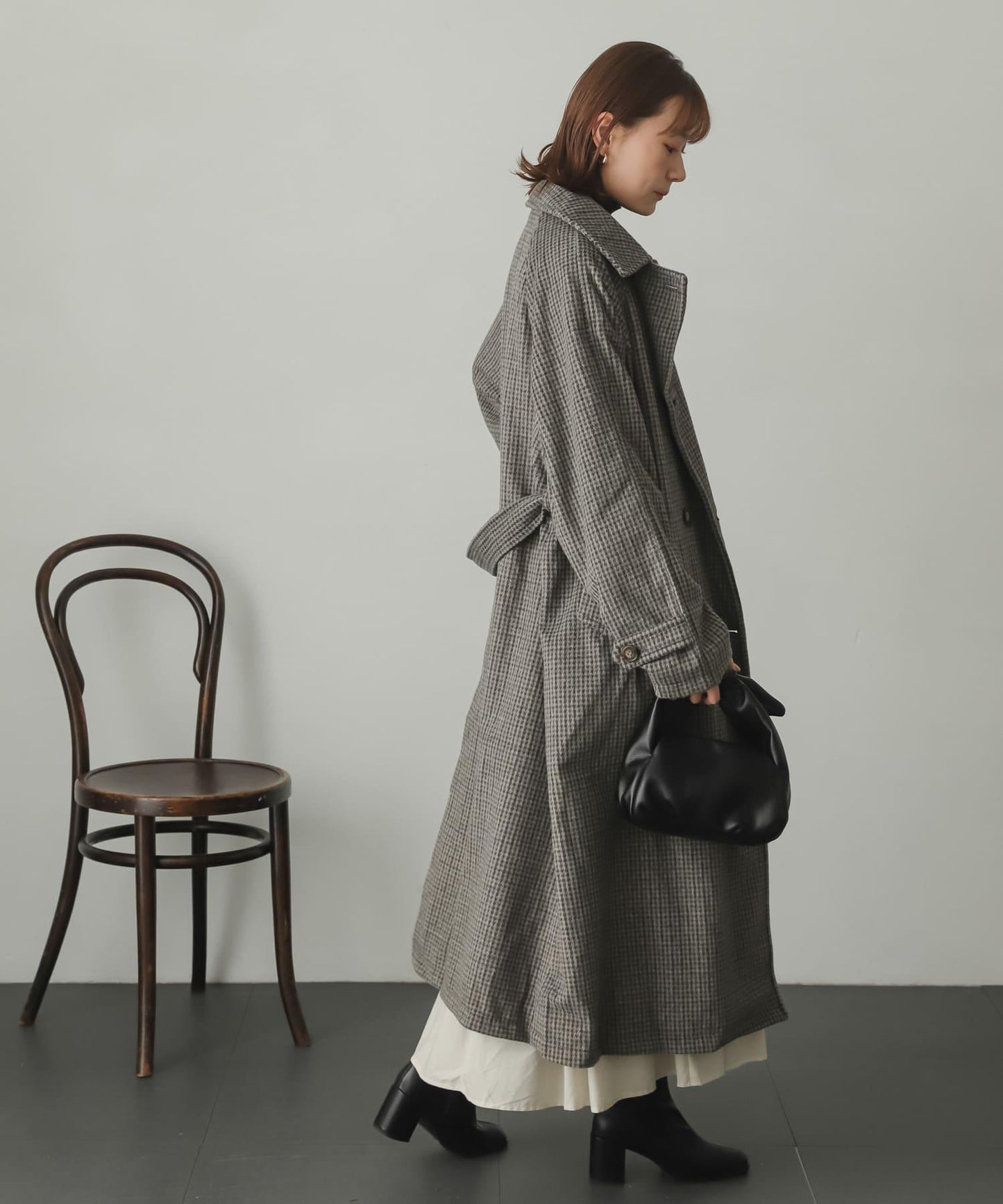 羊毛感2WAY單排扣長款大衣