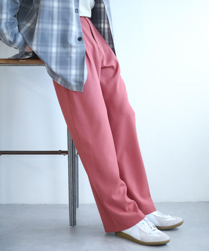 可搭配套裝 易打理雙褶寬鬆西裝褲