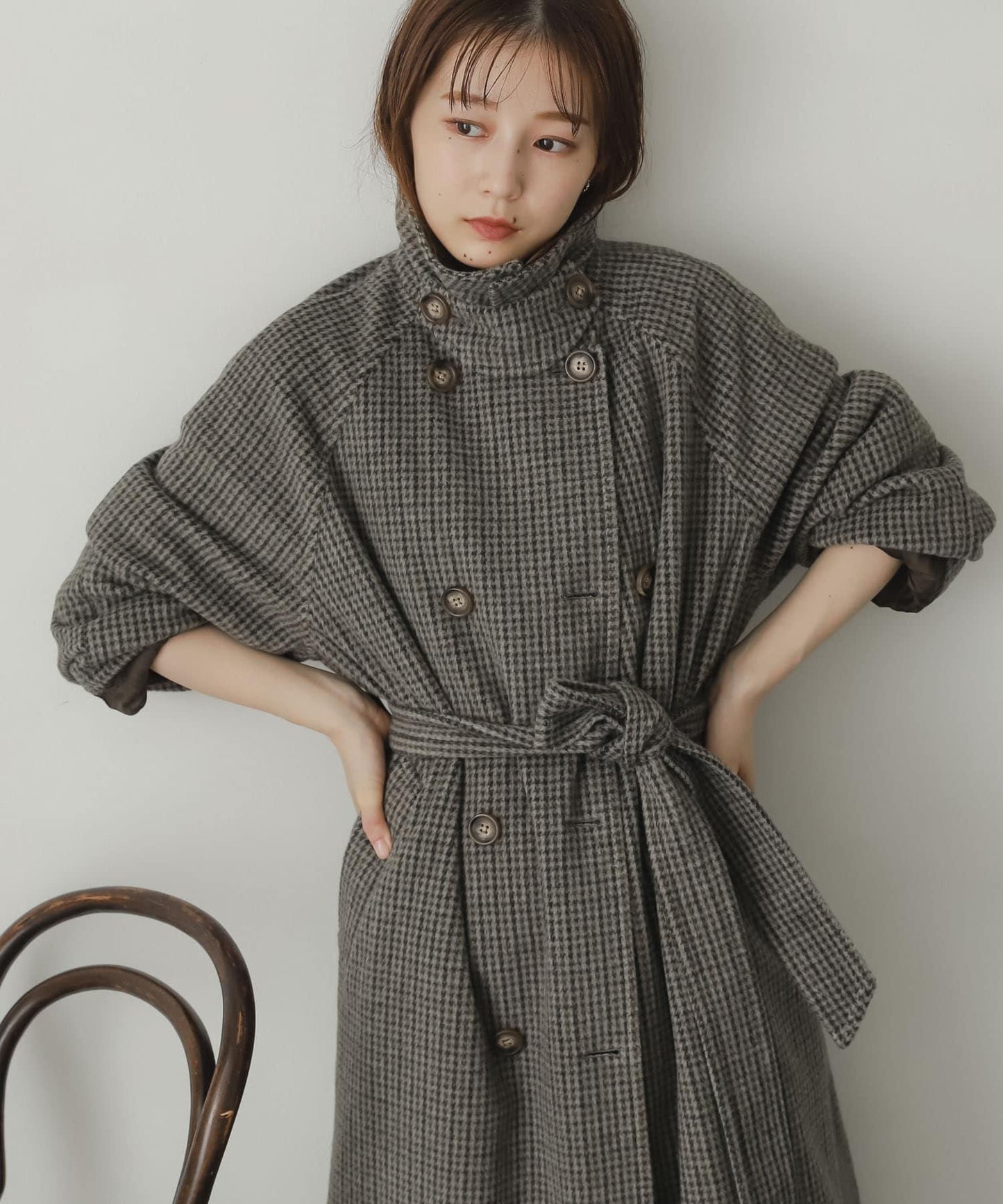 羊毛感2WAY單排扣長款大衣