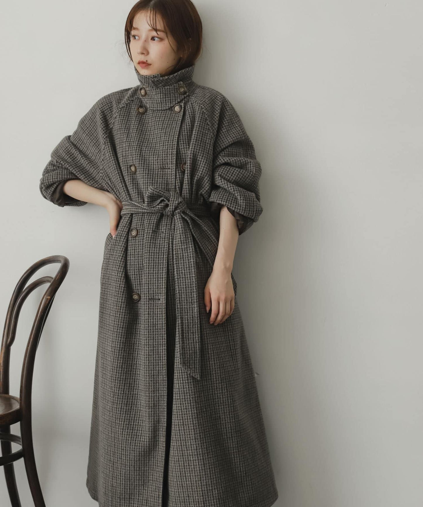 羊毛感2WAY單排扣長款大衣