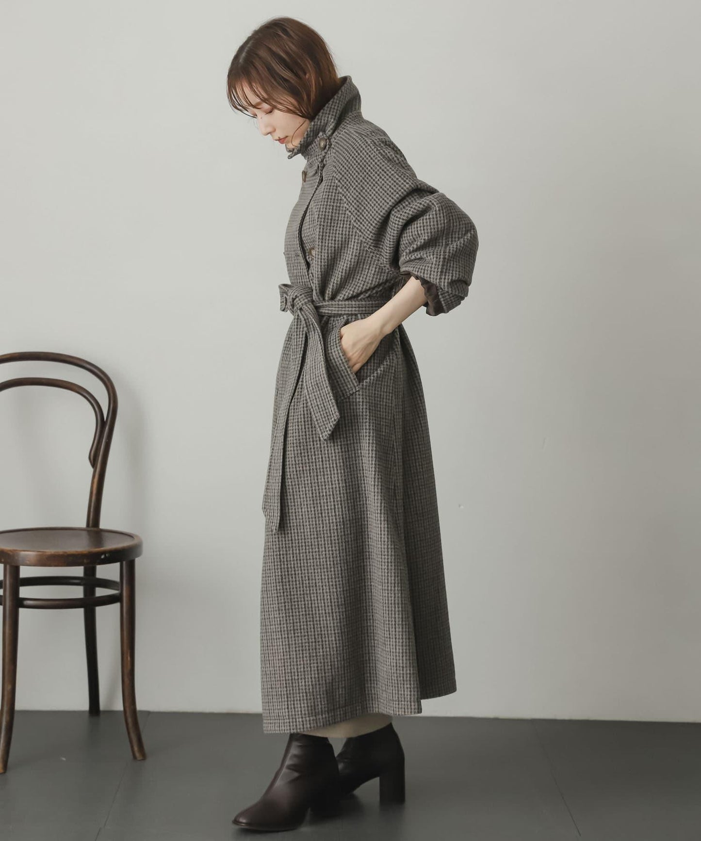 羊毛感2WAY單排扣長款大衣