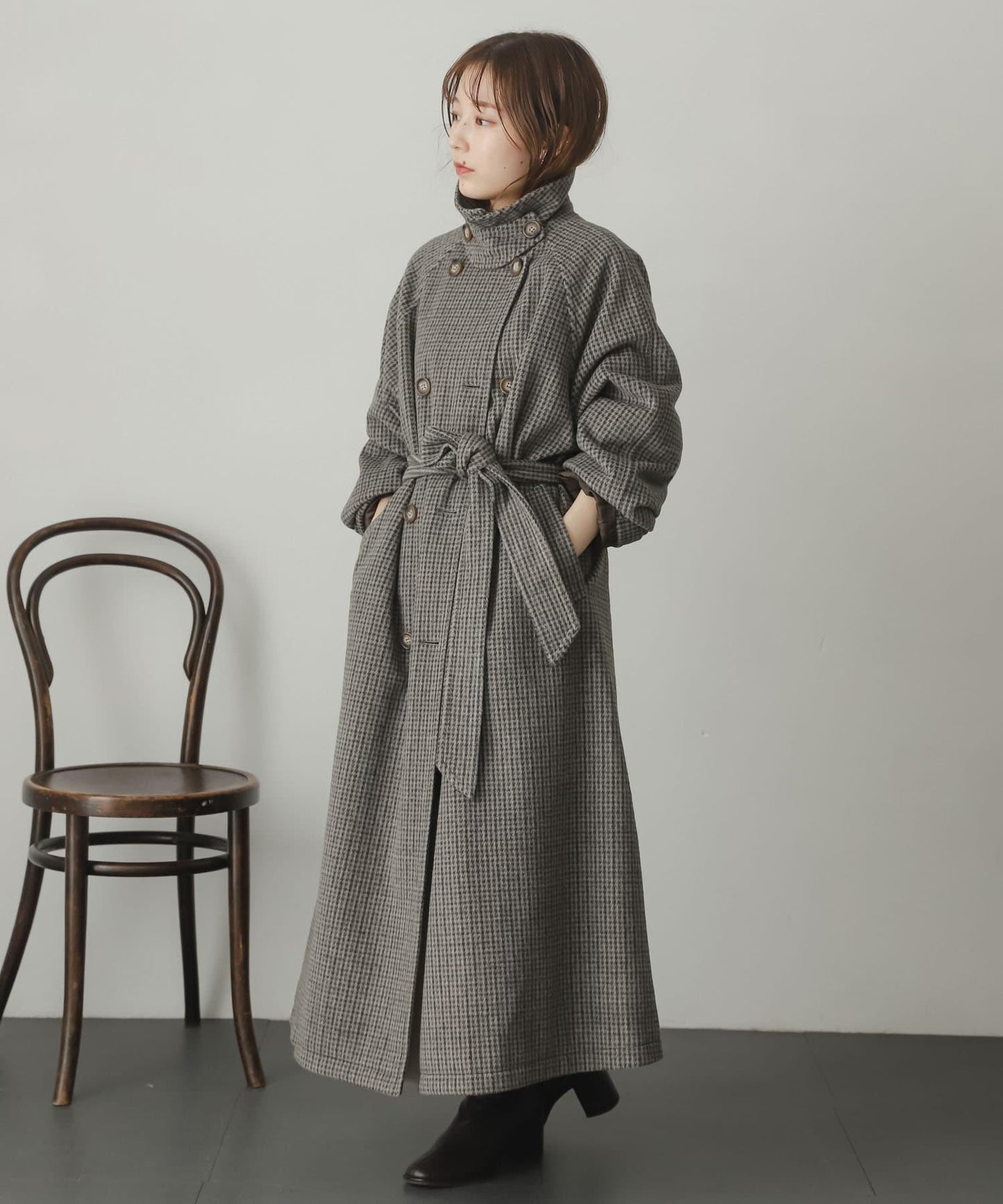 羊毛感2WAY單排扣長款大衣