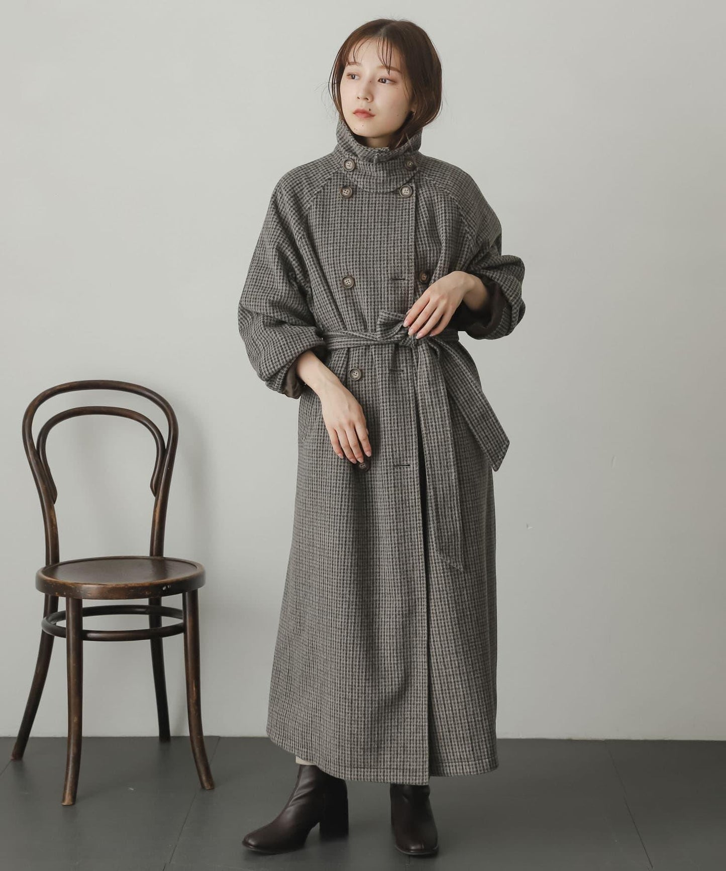 羊毛感2WAY單排扣長款大衣